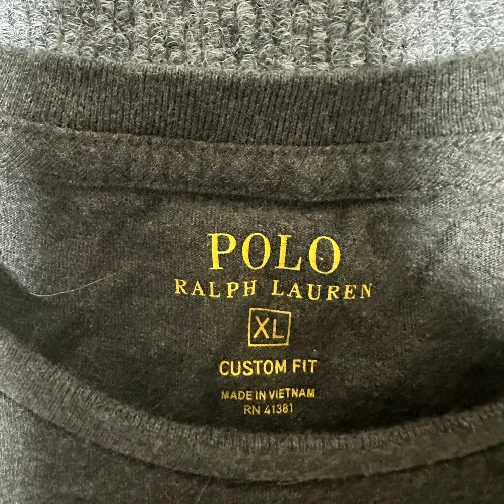 Polo Ralph Lauren Mens XL Custom Fit Charcoal Gray Short Sleeve T-Shirt